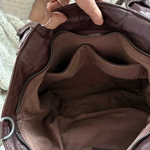 Liebeskind Berlin Brown Leather Satchel Bag Braided Straps - Picture 12 of 12